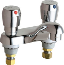 Chicago Faucets (802-V665ABCP) Hot and Cold Water Metering Sink Faucet