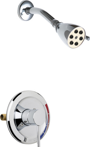  Chicago Faucets (SH-PB1-01-000) Pressure Balancing Tub and Shower Valve with Shower Head