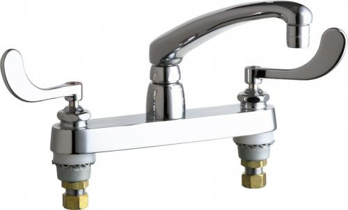  Chicago Faucets (1100-317ABCP) Deck-mounted manual sink faucet with 8" centers