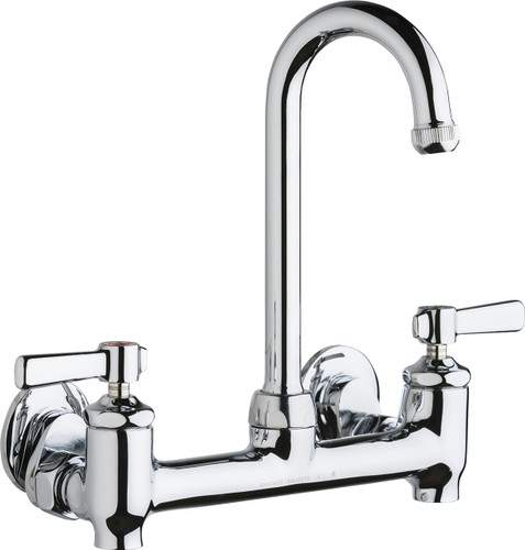  Chicago Faucets (640-GN1AE1-369YAB) Hot and Cold Water Sink Faucet with Integral Supply Stops