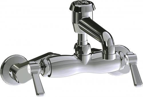  Chicago Faucets (886-RRCF) Wall-mounted manual sink faucet with adjustable centers