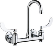 Chicago Faucets (640-GN1AE35-317YAB) Hot and Cold Water Sink Faucet with Integral Supply Stops