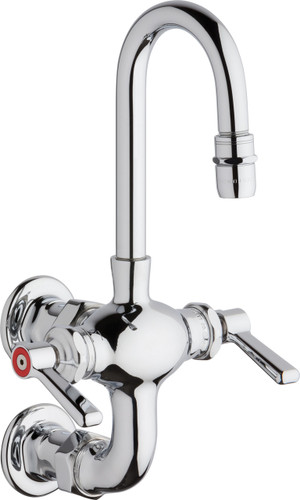  Chicago Faucets (225-261E3-3XKABCP)  Hot and Cold Water Mixing Sink Faucet