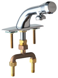  Chicago Faucets (844-665PSHABCP) Hot and Cold Water Mixing Metering Sink Faucet