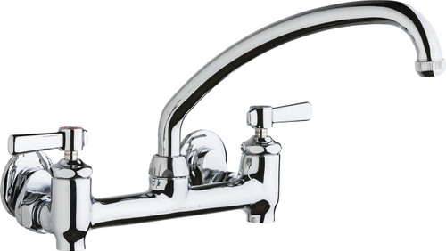  Chicago Faucets (640-L9E1-369YAB) Hot and Cold Water Sink Faucet with Integral Supply Stops