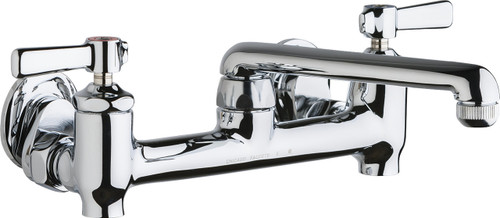  Chicago Faucets (640-S6E1-369YAB) Hot and Cold Water Sink Faucet with Integral Supply Stops