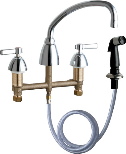  Chicago Faucets (200-AXKABCP) Concealed Hot and Cold Water Sink Faucet with Side Spray