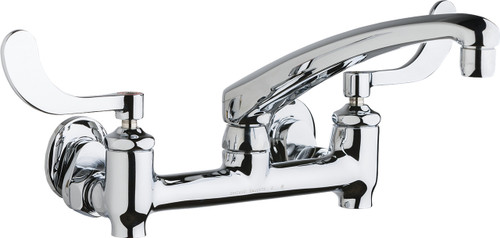  Chicago Faucets (640-L8E35-317YAB) Hot and Cold Water Sink Faucet with Integral Supply Stops