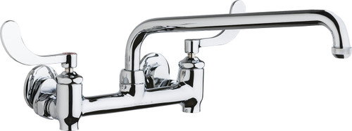  Chicago Faucets (640-L12E1-317YAB) Hot and Cold Water Sink Faucet with Integral Supply Stops