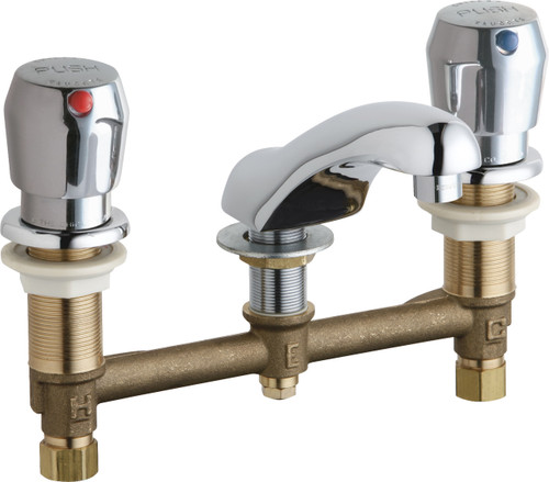  Chicago Faucets (404-V665ABCP) Concealed Hot and Cold Water Metering Sink Faucet