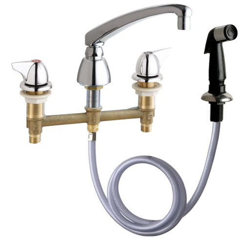  Chicago Faucets (200-AL8-1000ABCP) Concealed Sink Hot and Cold Water Faucet with Side Spray