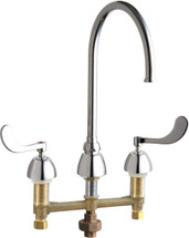 Chicago Faucets (786-TWGN8FCABCP) Concealed Hot and Cold Water Sink Faucet with Third Water Inlet