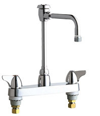  Chicago Faucets (1100-GN8BVBE2-2CP) Hot and Cold Water Sink Faucet