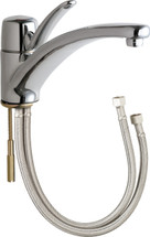 Chicago Faucets (2300-ABCP) Single Lever Hot and Cold Water Mixing Sink Faucet