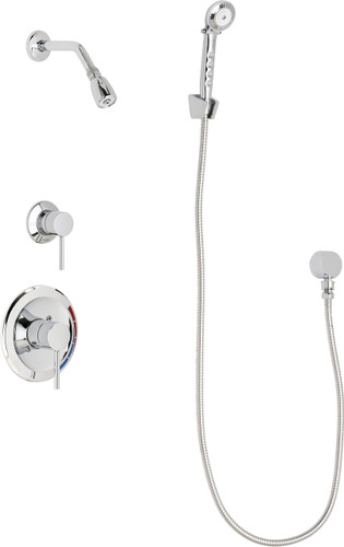  Chicago Faucets (SH-PB1-13-010) Pressure Balancing Tub and Shower Valve with Shower Head