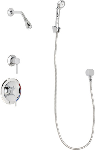  Chicago Faucets (SH-PB1-12-010) Pressure Balancing Tub and Shower Valve with Shower Head