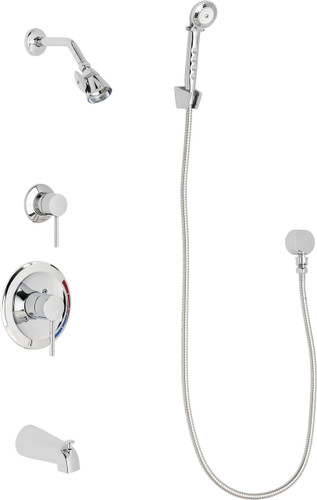  Chicago Faucets (SH-PB1-16-110) Pressure Balancing Tub and Shower Valve with Shower Head