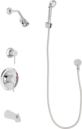  Chicago Faucets (SH-PB1-17-110) Pressure Balancing Tub and Shower Valve with Shower Head