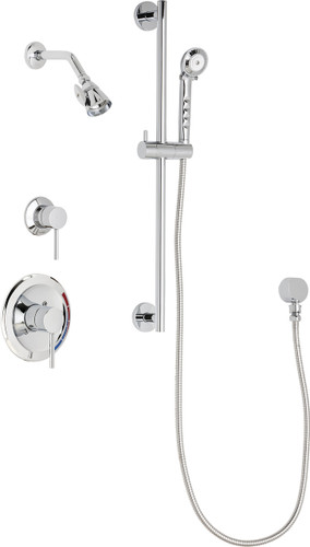  Chicago Faucets (SH-PB1-16-011) Pressure Balancing Tub and Shower Valve with Shower Head