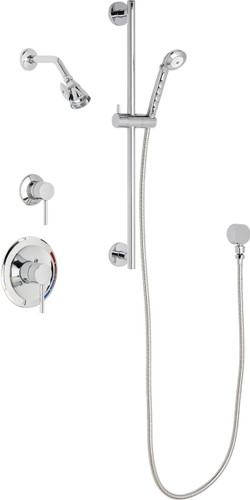  Chicago Faucets (SH-PB1-16-021) Pressure Balancing Tub and Shower Valve with Shower Head