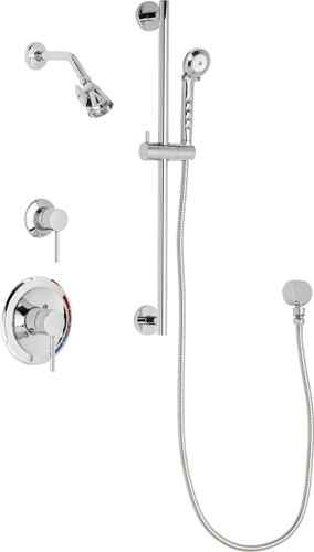  Chicago Faucets (SH-PB1-17-011) Pressure Balancing Tub and Shower Valve with Shower Head
