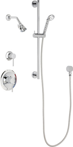  Chicago Faucets (SH-PB1-17-021)  Pressure Balancing Tub and Shower Valve with Shower Head