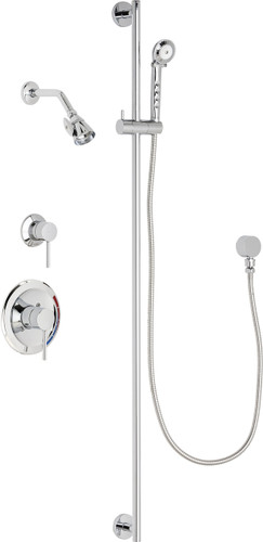  Chicago Faucets (SH-PB1-16-012) Pressure Balancing Tub and Shower Valve with Shower Head