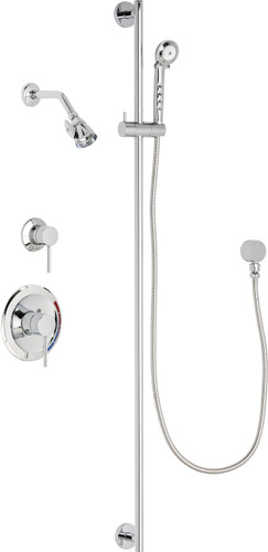  Chicago Faucets (SH-PB1-16-032) Pressure Balancing Tub and Shower Valve with Shower Head
