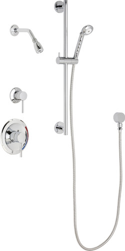  Chicago Faucets (SH-PB1-12-021) Pressure Balancing Tub and Shower Valve with Shower Head