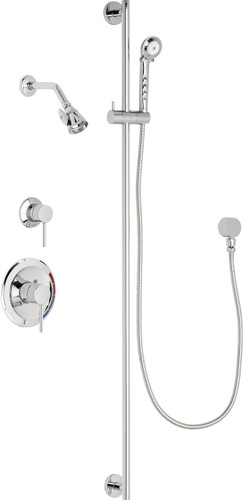 Chicago Faucets (SH-PB1-17-032) Pressure Balancing Tub and Shower Valve with Shower Head