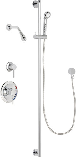  Chicago Faucets (SH-PB1-13-012) Pressure Balancing Tub and Shower Valve with Shower Head