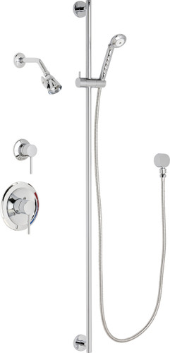  Chicago Faucets (SH-PB1-17-042) Pressure Balancing Tub and Shower Valve with Shower Head