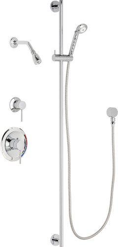  Chicago Faucets (SH-PB1-12-022) Pressure Balancing Tub and Shower Valve with Shower Head