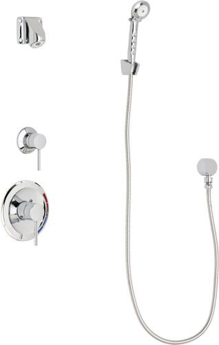  Chicago Faucets (SH-PB1-14-010) Pressure Balancing Tub and Shower Valve with Shower Head