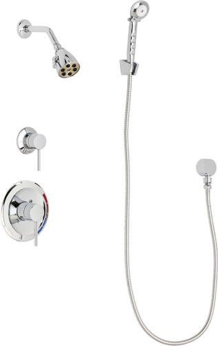  Chicago Faucets (SH-PB1-11-010) Pressure Balancing Tub and Shower Valve with Shower Head