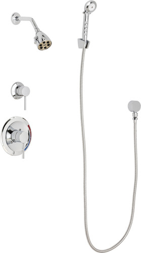  Chicago Faucets (SH-PB1-11-040) Pressure Balancing Tub and Shower Valve with Shower Head