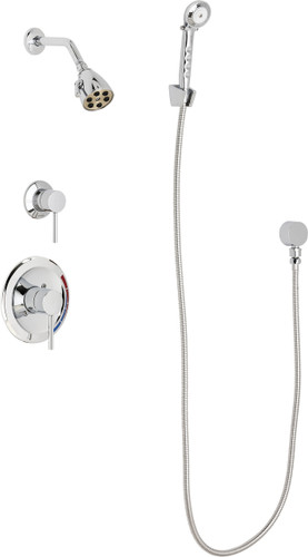  Chicago Faucets (SH-PB1-11-020) Pressure Balancing Tub and Shower Valve with Shower Head