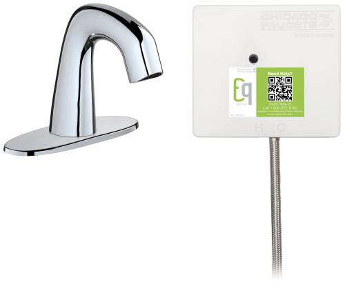  Chicago Faucets (EQ-A12A-51ABCP) Touch-free faucet with plug-and-play installation