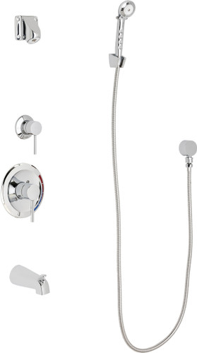 Chicago Faucets (SH-PB1-15-120) Pressure Balancing Tub and Shower Valve with Shower Head