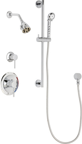  Chicago Faucets (SH-PB1-11-031) Pressure Balancing Tub and Shower Valve with Shower Head