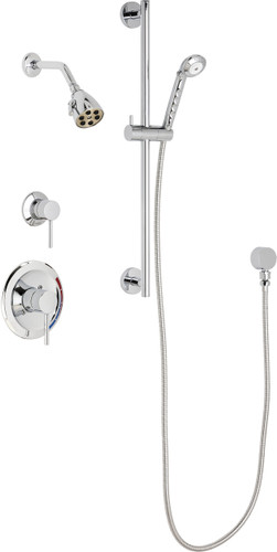  Chicago Faucets (SH-PB1-11-021) Pressure Balancing Tub and Shower Valve with Shower Head