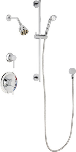 Chicago Faucets (SH-PB1-11-041) Pressure Balancing Tub and Shower Valve with Shower Head