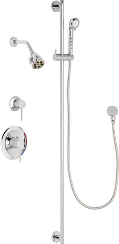  Chicago Faucets (SH-PB1-11-012) Pressure Balancing Tub and Shower Valve with Shower Head