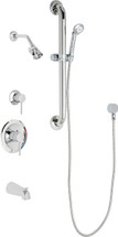 Chicago Faucets (SH-PB1-16-123) Pressure Balancing Tub and Shower Valve with Shower Head