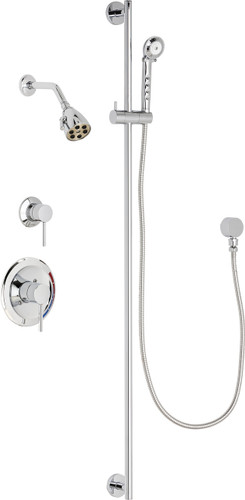  Chicago Faucets (SH-PB1-11-032) Pressure Balancing Tub and Shower Valve with Shower Head