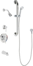 Chicago Faucets (SH-PB1-16-143) Pressure Balancing Tub and Shower Valve with Shower Head