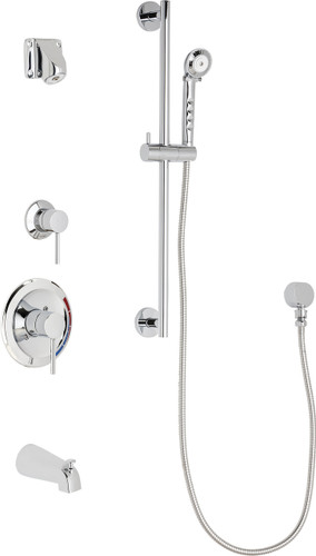  Chicago Faucets (SH-PB1-14-111) Pressure Balancing Tub and Shower Valve with Shower Head