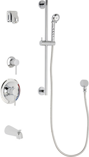  Chicago Faucets (SH-PB1-15-111) Pressure Balancing Tub and Shower Valve with Shower Head