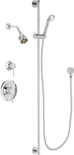  Chicago Faucets (SH-PB1-11-042) Pressure Balancing Tub and Shower Valve with Shower Head