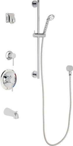  Chicago Faucets (SH-PB1-14-141) Pressure Balancing Tub and Shower Valve with Shower Head